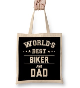 Fathers Day World's Best Bowler And Dad Bez Çanta Uzun Saplı