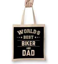 Fathers Day World's Best Bowler And Dad Bez Çanta Uzun Saplı