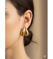 AKFECAN ÇELİK GOLD RENK DAMLA MODEL KÜPE (Altın Rengi)