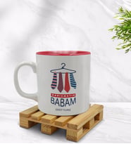 BK Gift Kişiye Özel Karizmatik Babam Tasarımlı İçi Kırmızı Renkli Kupa Bardak Model 1