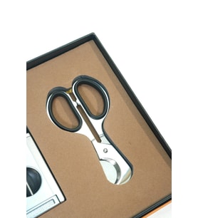 Çift Torch V Kesicili Gümüş Çakmak Gümüş Makas İkili Puro Seti TR9846