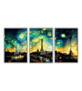 Cam Tablo Seti Van Gogh Yıldızlı Gece