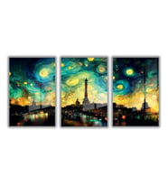 Cam Tablo Seti Van Gogh Yıldızlı Gece