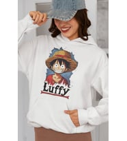 Tasarım Monkey D. Luffy Baskılı Unisex Oversize Anime Karakter Hoodie