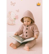 Triko İçi Velsoft Kışlık Kalın Kız Erkek Bebek Tulum Gül Kurusu 2809