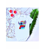Unisex Bebek Baskılı Made In Yılbaşı Stitch %100 Pamuklu Çıtçıtlı Body Zıbın1