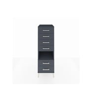 Kronos Dolap Tek Raflı 6 Çekmeceli 44x59x134 Antrasit-Antrasit