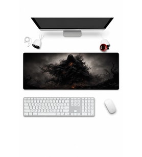 SonicTouch Klavye Mousepad 32x70cm Dikişsiz Pürüzsüz Sıvı Geçirmez Kaymaz Taban Kara Kehanet