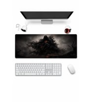 SonicTouch Klavye Mousepad 32x70cm Dikişsiz Pürüzsüz Sıvı Geçirmez Kaymaz Taban Kara Kehanet