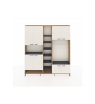 Arges Dolap 18 Raflı 8 Kapaklı Tek Askılı 220x30x243 Çam-Aytaşı/Antrasit