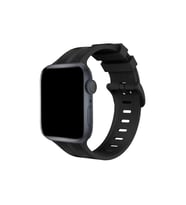 Apple Watch 38mm KR408 Çizgili Silikon Kordon - Siyah