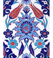 Armada çini 20x25 Cm Ac 1004 Kırmızı Laleli Kütahya Çini Seramik Karo