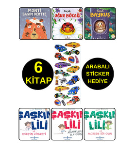 ARABALI STİCKER HEDİYELİ -OKUL ÖNCESİ RESİMLİ KİTAPLAR  - MONTİ - ŞAŞKIN LİLİ - UĞUR BÖCEĞİ - BAYKUŞ