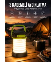 Led Lamba Kamp Lambası Hafif Taşınabilir Şarj Süreli Akordeon El Fenerli