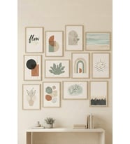 12 Parça Modern Minimal Soyut Dekoratif Çerçeve Görünümlü Tablo Seti