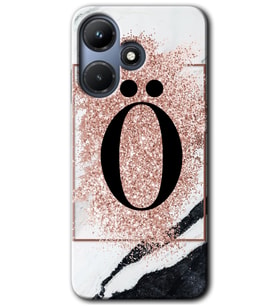 İnfinix Hot 30i Kılıf HD Desen Baskılı Kılıf - Pembe Mermer Desenli Ö Harfi