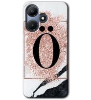 İnfinix Hot 30i Kılıf HD Desen Baskılı Kılıf - Pembe Mermer Desenli Ö Harfi