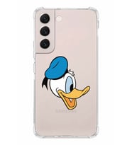 Samsung Galaxy S22 Uyumlu Köşe Korumalı Antişok  Kapak Donald Duck Tasarımlı Şeffaf  Kılıf