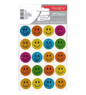 TANEX TNX-312 25mm. MIX HOLOGRAM GÜLEN YÜZ STICKER 2'Lİ