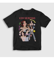 Presmono Unisex Çocuk Beyaz Poster Kim Sejeong T-Shirt 524029tt (Siyah)