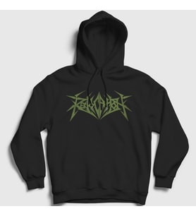 Presmono Unisex Siyah Logo Metal Revocation Kapüşonlu Sweatshirt 539078tt