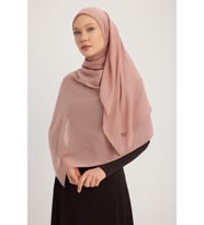 MıssColor A4801 Büyük Şifon Eşarp 140x140 - Bej (Somon)