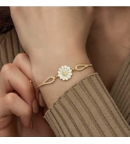 ?Gümüş Gold Papatya Bileklik