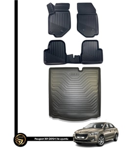 Peugeot 301 2012 3D Havuzlu Paspas Ve Bagaj Havuzu İkili Set