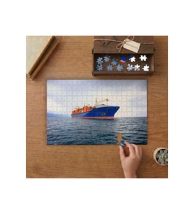 Okyanusta Yük Gemisi Tasarımı 240 parça Ahşap Puzzle Ahşap Kutuda MP07981