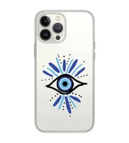 Iphone 15 Pro Uyumlu Nazar Göz Desenli Şeffaf Telefon Kılıfı