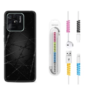 Xiaomi Poco X3 Pro M4 Pro X4 Pro C40 10C Kılıf Kablo Koruma Spiral Silikon Dikenli Tel 1779