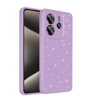 Coverzone Xiaomi Redmi Note 14 5G ile uyumlu Z-Jelly K?l?f Kamera Korumal? Simli I??lt?l? Renkli Parlak Silikon Kapak - Lila