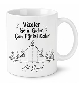 Üniversite Öğrencisi Vizeler Finaller Çan Eğrisi Esprili Kupa Bardak Hediye