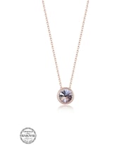 Swarovski Crystal Kadın Pırlanta Montür Rose Gümüş Kolye