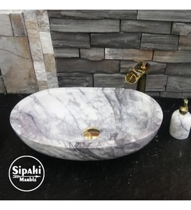 Sipahi Marble Leylak Mermer Kayık Lavabo