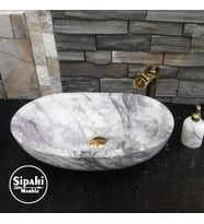 Sipahi Marble Leylak Mermer Kayık Lavabo