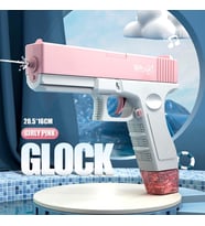 Elektrikli Otomatik Atış Yapan Çift Sarjörlü GLOCK Su Tabancası (Pembe)
