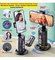 Otomatik Yüz Takip Eden Uzaktan Kumandalı Tripod 360 Derece Dönme Vücut Hareket Takip Kontrolü Gimbal Sabitleyici