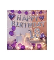 Gümüş Mor Lüks Yaş Happy Bırthday Doğum Günü Parti Süsü