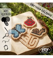 Etamina Bahçe Figürlü Kanaviçe Kitap Ayracı Kiti 3'lü Avantajlı Set