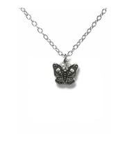 Deathly Butterfly Figürlü Unisex Kolye  Metal Renk  Gotik Tasarım (Gümüş)