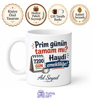 SGK Çalışanına Emeklilik Prim Gün Sayısı Esprili Kupa Bardak Hediye