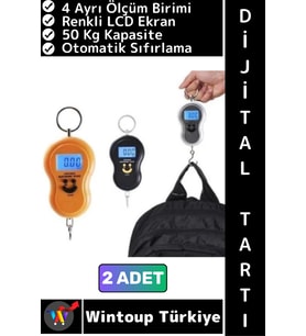 #ElTartısı Kompakt Seyahat Bavul Ağırlık Kantar Terazi LCD Ekran Gülen Yüz El Tartısı 50 Kg 2 Adet