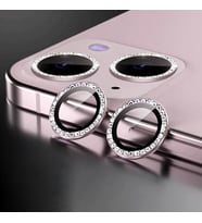 Binano Iphone 11/12/12 Mini Taşlı Pembe Kamera Koruyucu