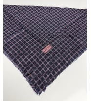 Desenli Flamalı Keten Eşarp- 06112 (Lacivert)