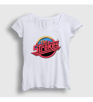 Presmono Kadın Beyaz Vintage Logo The Strokes T-Shirt 525381tt (Beyaz)