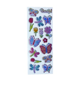 Sticker Kabartmalı Stiker Defter, Planlayıcı Etiket Kelebek (cb385) 16x7 cm