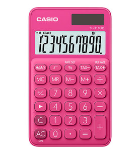 Casio SL-310UC-RD Cep Tipi 10 Hane Koyu Pembe Hesap Makinesi (Siyah)