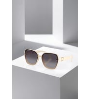 Polo Air UV400 Korumalı Şık Krem Gold Detaylı Cat Eye Kadın Güneş Gözlüğü PLG-2128C3