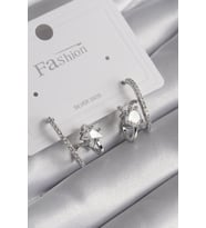 Pirinç Gümüş Renk Zirkon Taşlı Kadın Küpe - TJ-BKP8620